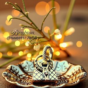 BRIGHTON ABC Vintage Silver And Gold Bag Charm TIMELESS CHIC!